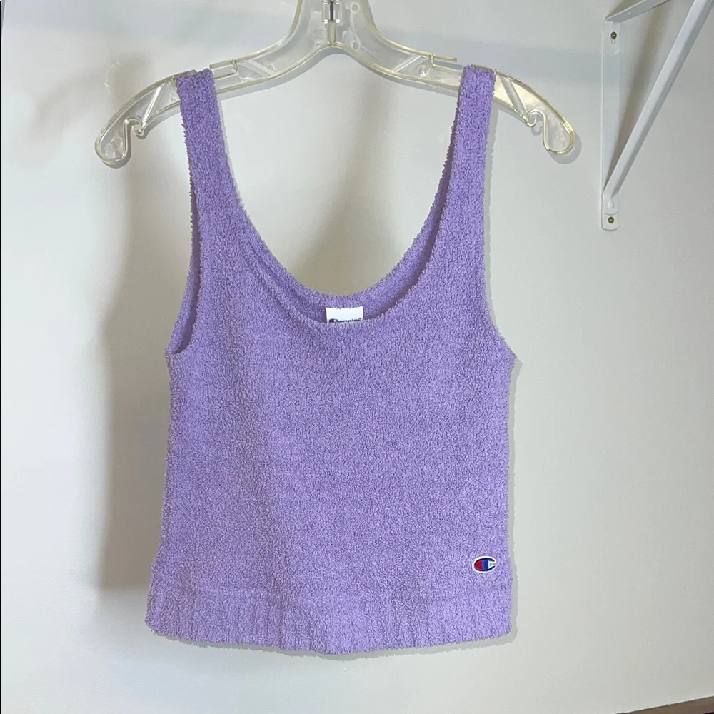Champion Fuzzy Purple Pajama Crop Top‎ Tanktop- S